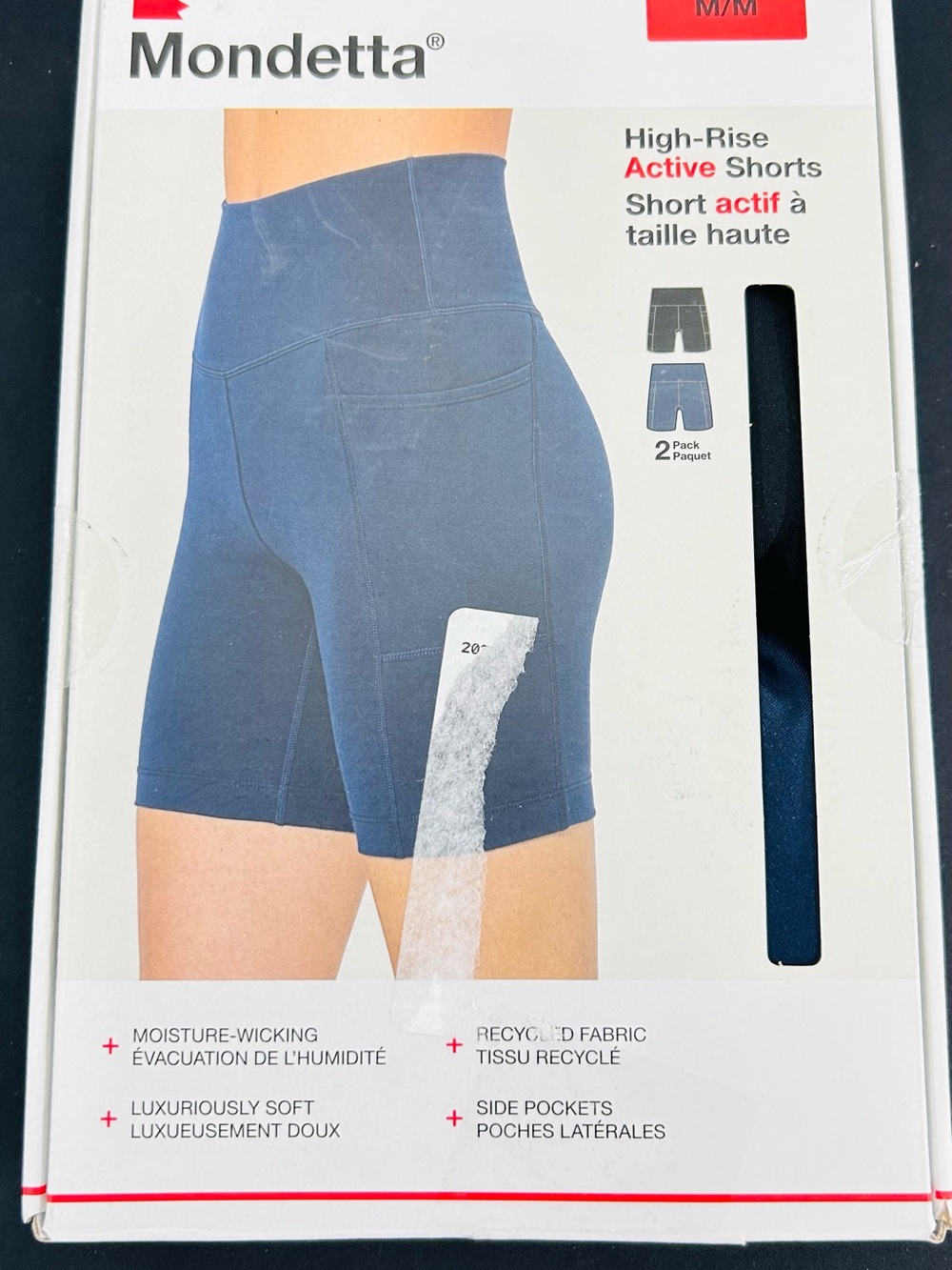Mondetta Navy High-Rise Bike Shorts with Side Pockets